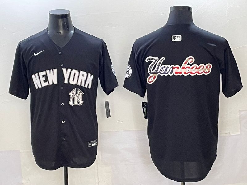 Men 2025 New York Yankees Blank Black Nike MLB Jersey style 0014->new york yankees->MLB Jersey